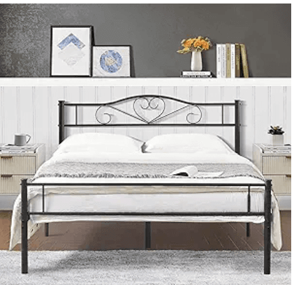 VECELO Metal Bed Frame with Headboard and Footboard