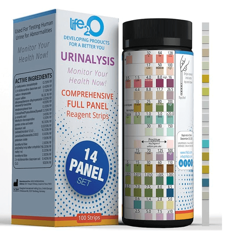 14-Panel Urine Test Strips for Urinalysis (100ct) - life2O