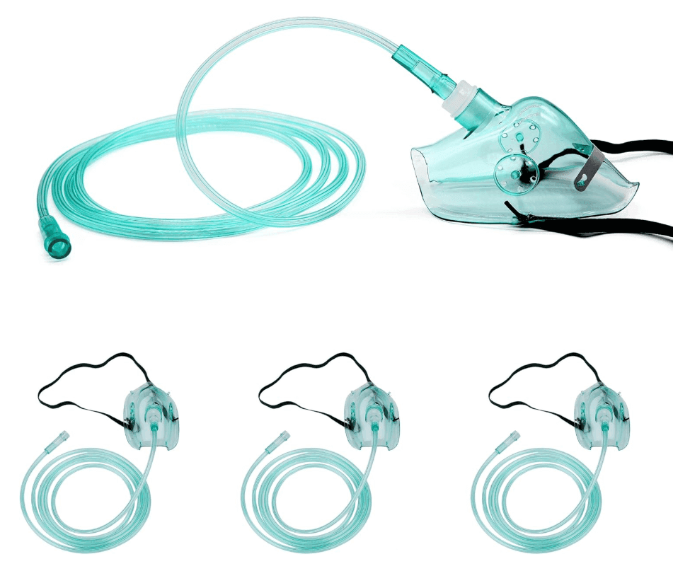 HD HOUDELL Adult Europe Standard Oxygen Mask with 6.6' Tubing (3 Pack)