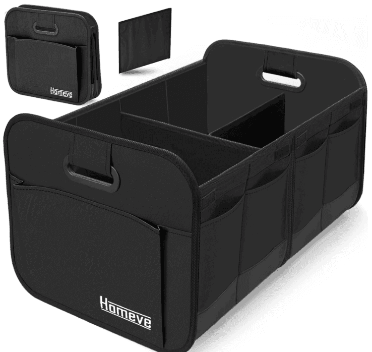 Homeve Car Trunk Organizer (Black, 2 Compartments)