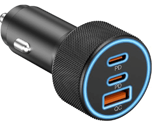 KENHAO 3-Port USB C Car Charger (67W Dual USB-C & USB-A)