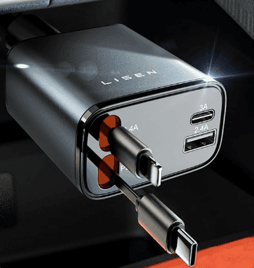 LISEN Retractable Car Charger (69W 4-in-1)