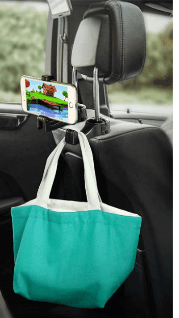 TOOVREN Upgraded 2 Pack Car Headrest Hidden Hook