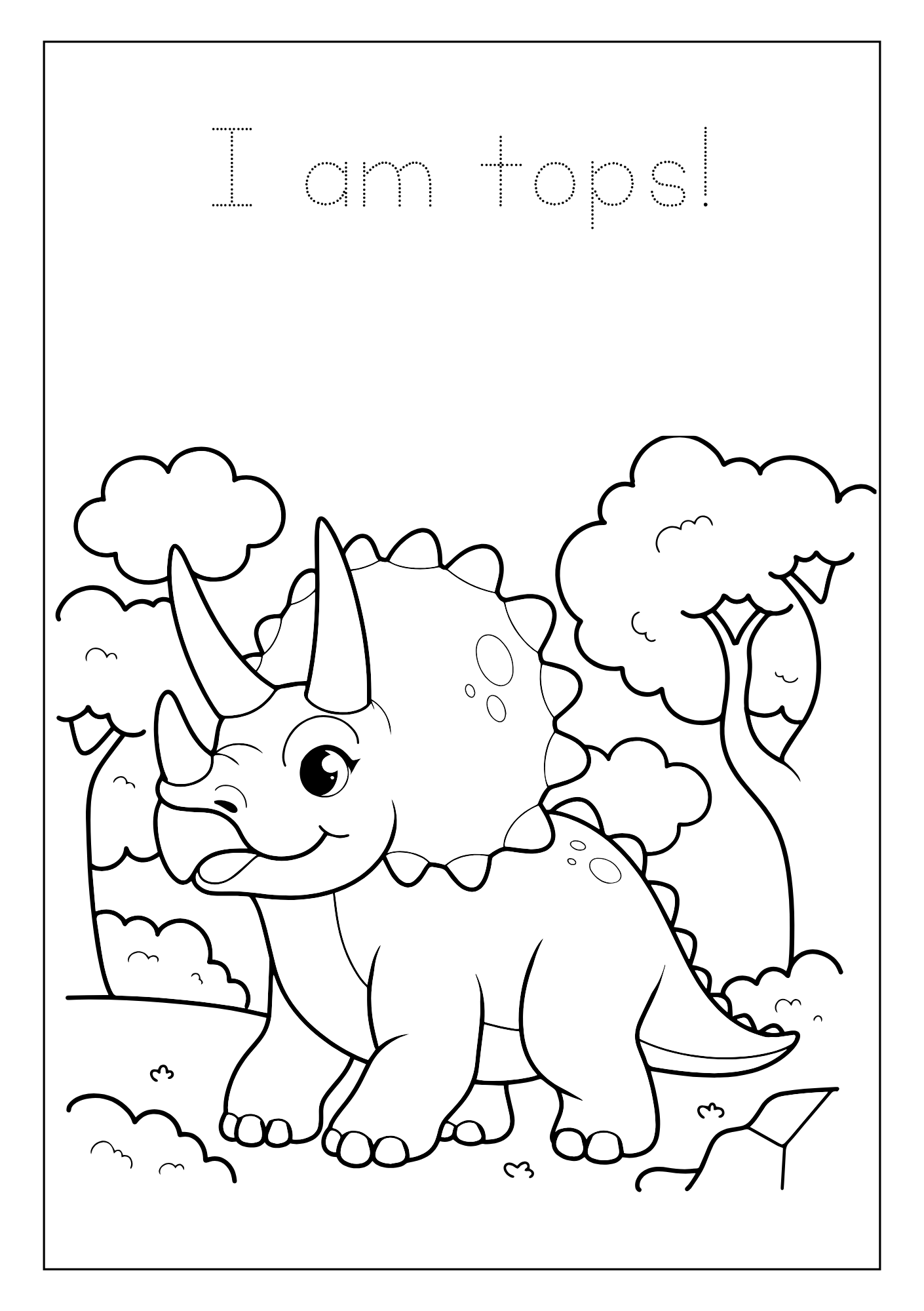 A sample coloring page with a rocket ship.
