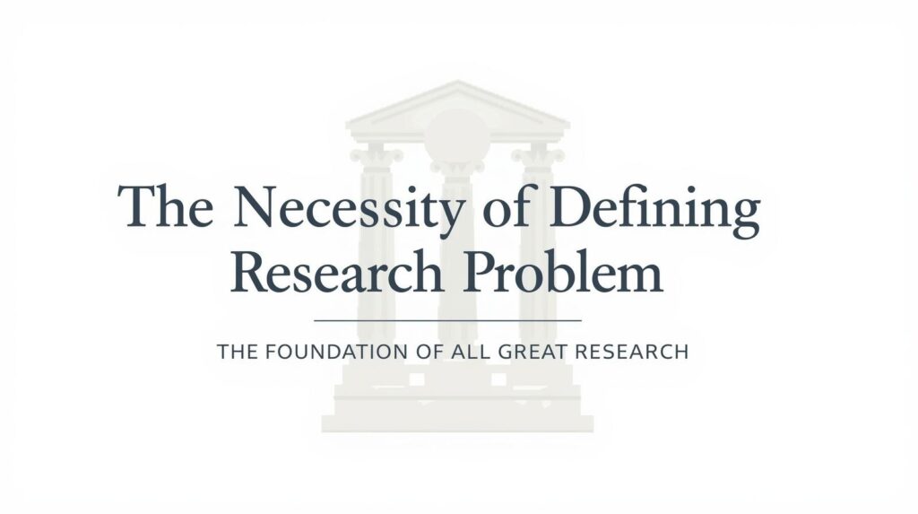 Necessity of Defining a Research Problem